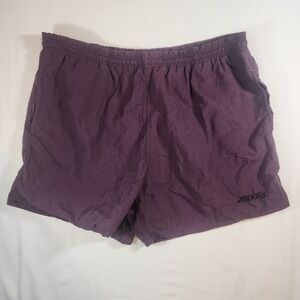 Vintage Brooks Mens Purple Nylon Mesh Lined Running Shorts Size Large